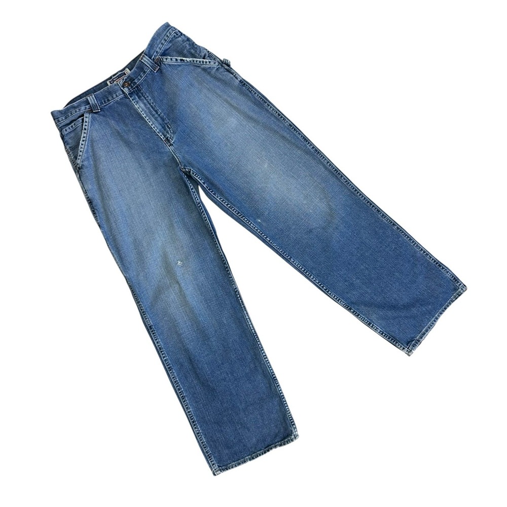 Vtg Old Navy Jean Men 35x32 Blue Baggy Carpenter Painter Wide Leg Skater Y2K